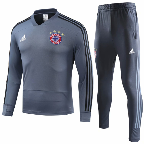 Bayern Munich 18/19 Training Sweat Top Tracksuit Grey With Pants